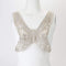 Metallic Silver and Desert Sand Floral Butterfly Lace Applique  APP00006